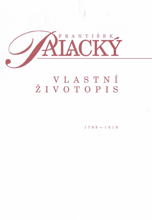Vlastní životopis: 1798-1818