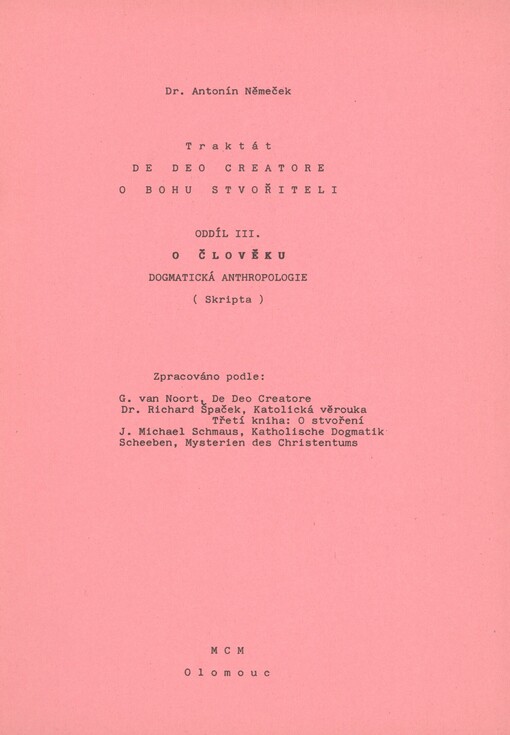 De Deo Creatore =: O Bohu Stvořiteli : traktát