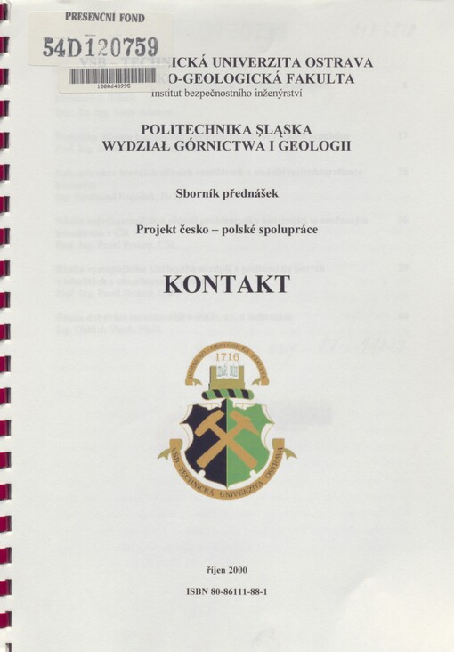 KONTAKT: projekt česko-polské spolupráce : říjen 2000 : sborník přednášek