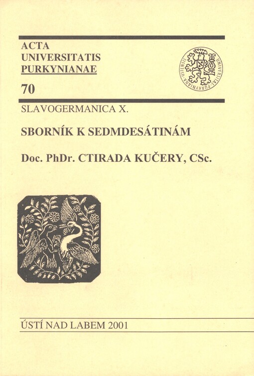 Sborník k sedmdesátinám Doc. Ctirada Kučery, CSc