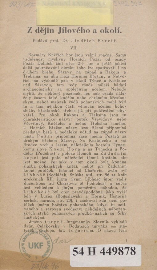 Z dějin Jílového a okolí