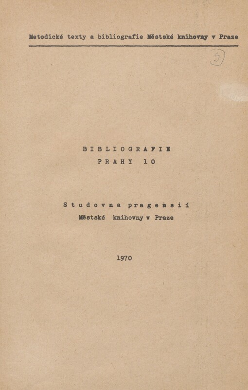 Bibliografie Prahy 10