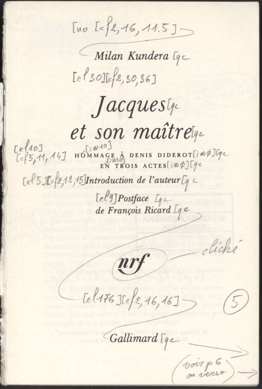 Jacques et son maître: hommage à Denis Diderot en trois actes