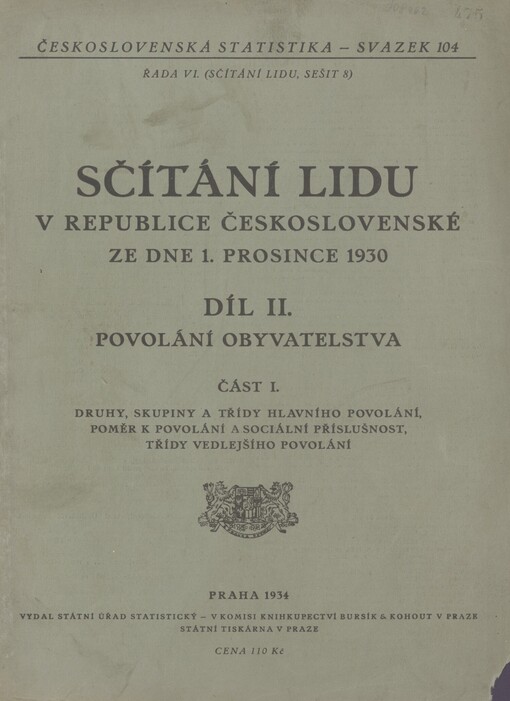Sčítání lidu v republice Československé ze dne 1. prosince 1930