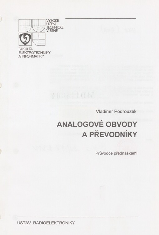 Analogové obvody a převodníky: průvodce přednáškami