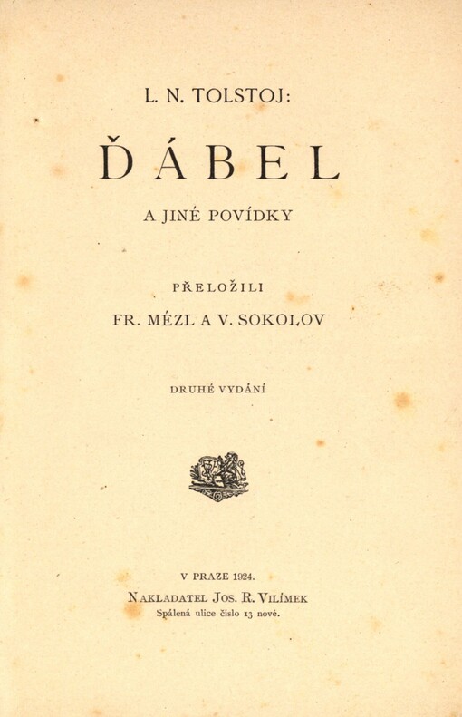 Ďábel a jiné povídky /