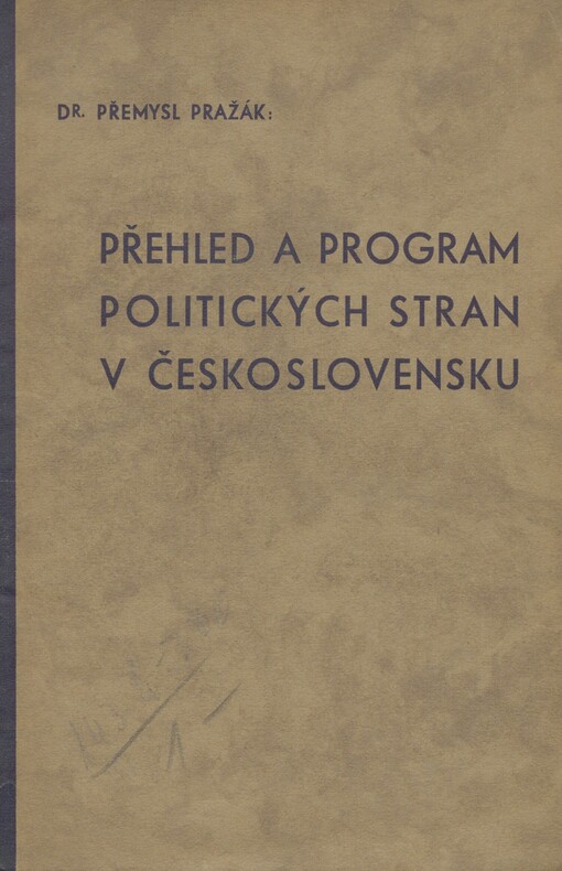 Přehled a program politických stran v Československu