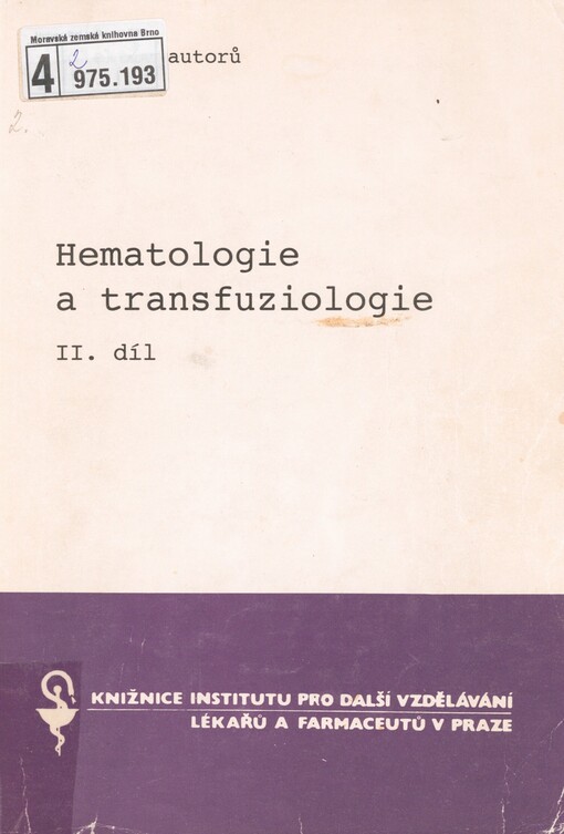 Hematologie a transfuziologie