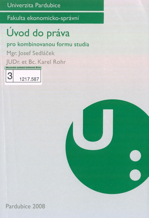 Úvod do práva: pro kombinovanou formu studia