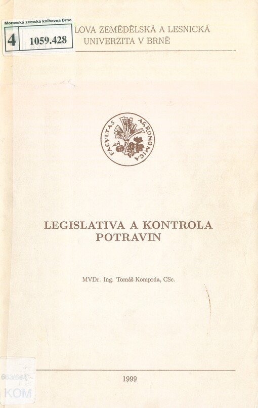 Legislativa a kontrola potravin
