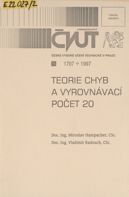 Teorie chyb a vyrovnávací počet 20