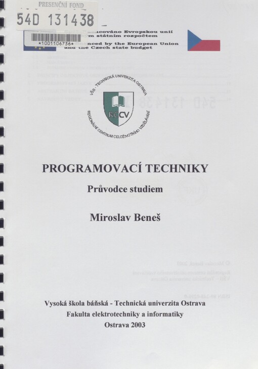 Programovací techniky: průvodce studiem