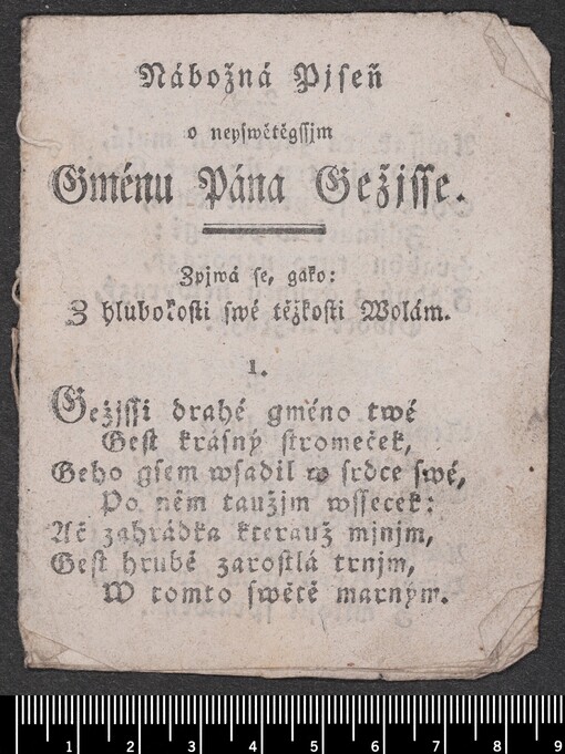 Nábožná Pjseň o neyswětěgssjm Gménu Pána Gežjsse: Zpjwá se, gako: Z hlubokosti swé těžkosti Wolám
