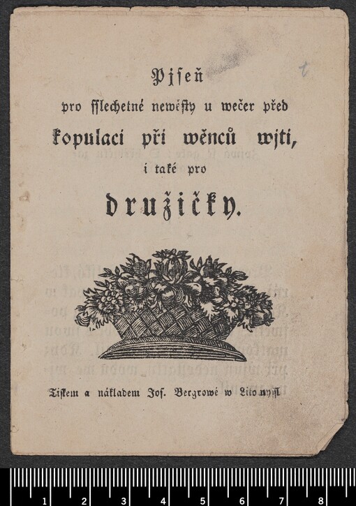Pjseň pro sslechetné newěsty u wečer před kopulaci při wěnců wjti, i také pro družičky