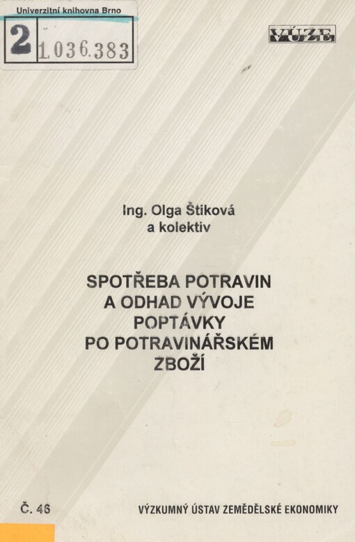 Spotřeba potravin a odhad vývoje poptávky po potravinářském zboží