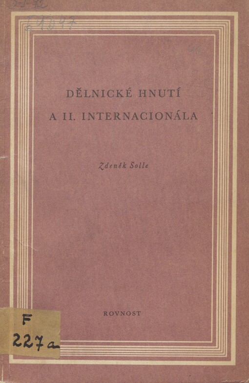 Dělnické hnutí a II. internacionála