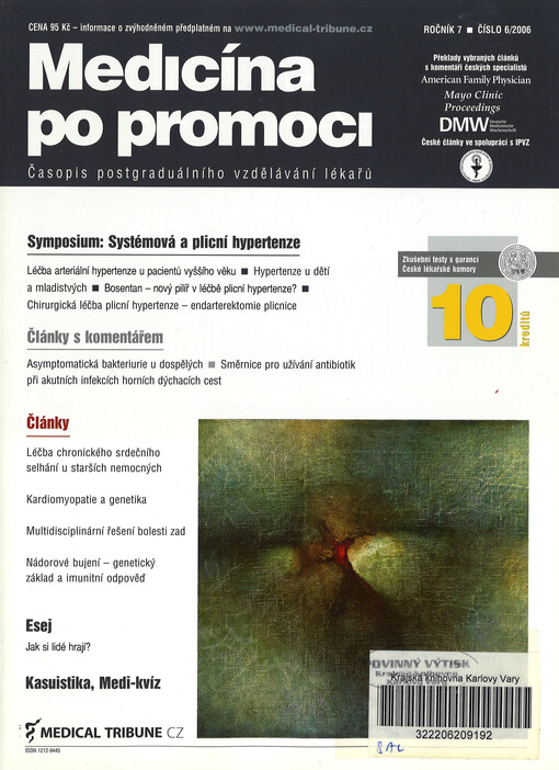 Medicína po promoci = Postgraduate medicine Czech : časopis postgraduálního vzdělávání lékařů