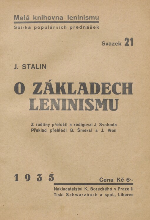 O základech leninismu: přednášky na Sverdlovově universitě počátkem dubna 1924