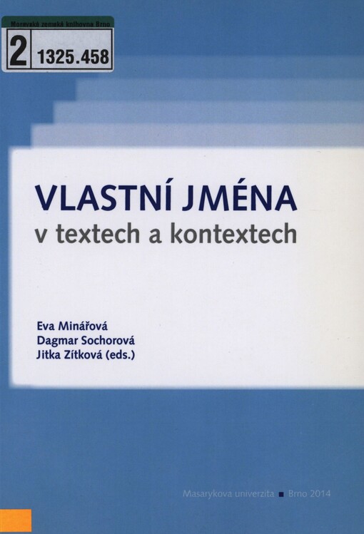 Vlastní jména v textech a kontextech