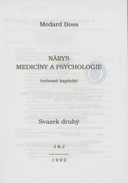 Nárys medicíny a psychologie (vybrané kapitoly)