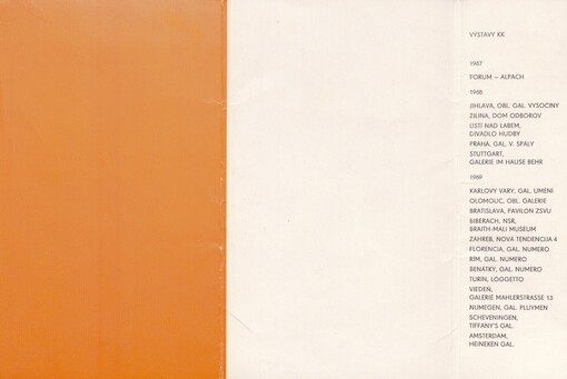 Výstava Klubu konkrétistov: [katalog] výstavy, Brno, 13. 3.-29. 3. 1970, Dům pánů z Kunštátu