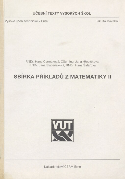 Sbírka příkladů z matematiky II