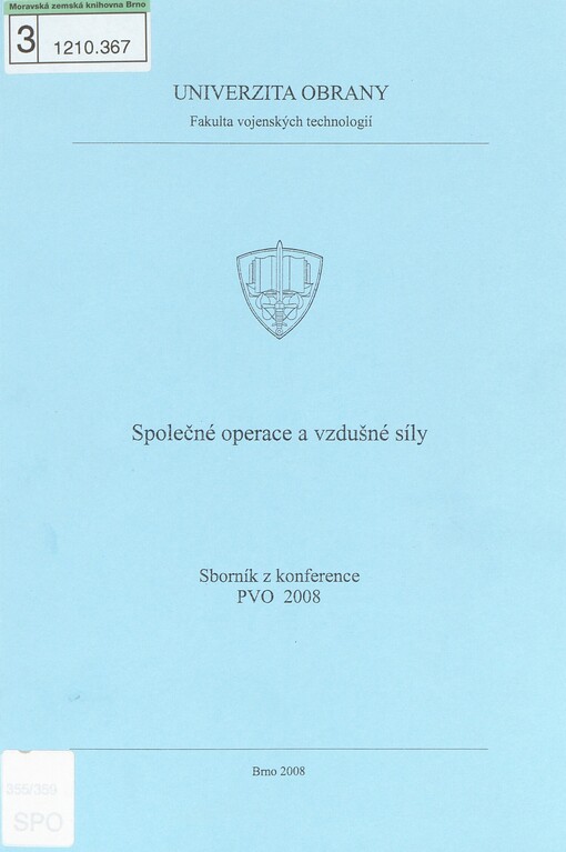 Společné operace a vzdušné síly: sborník z konference PVO 2008