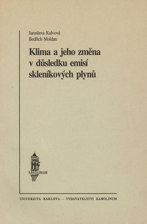 Klima a jeho změna v důsledku emisí skleníkových plynů