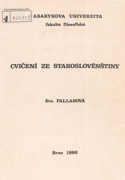 Cvičení ze staroslověnštiny