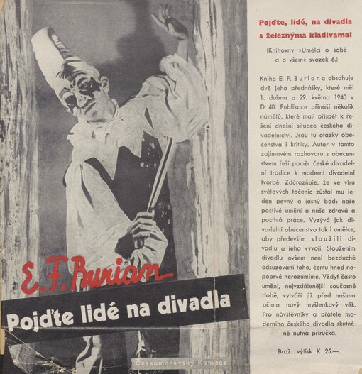 Pojďte, lidé, na divadla s železnýma kladivama!--: [dvě přednášky]