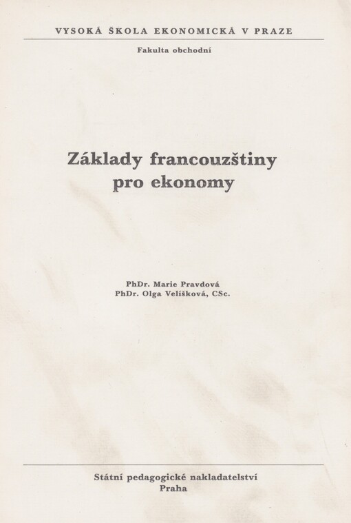 Základy francouzštiny pro ekonomy
