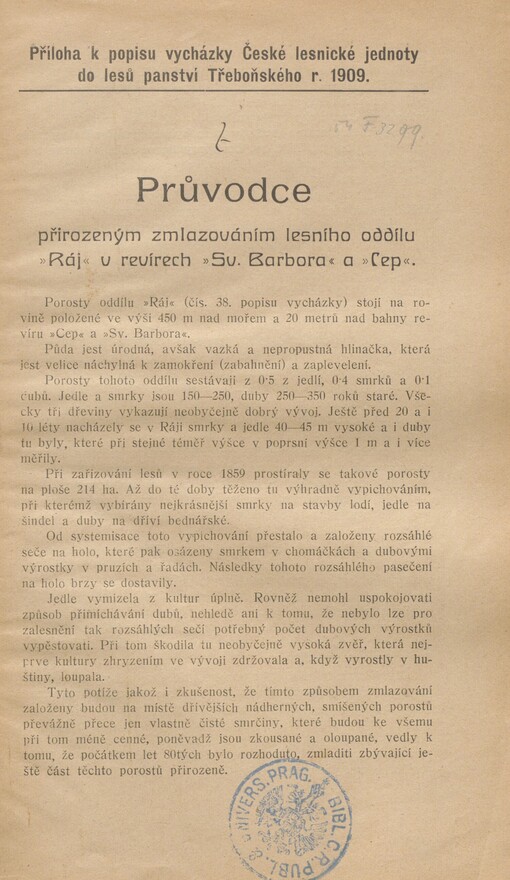 Průvodce přirozeným zmlazováním lesního oddílu 