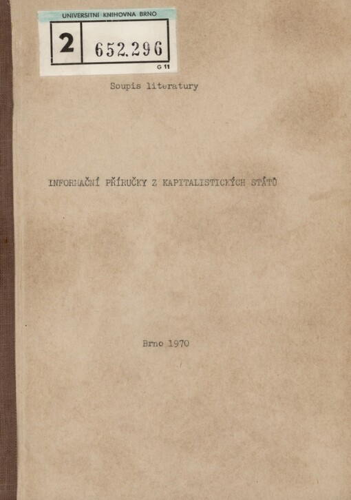 Informační příručky z kapitalistických států: výběr z novějších přírůstků