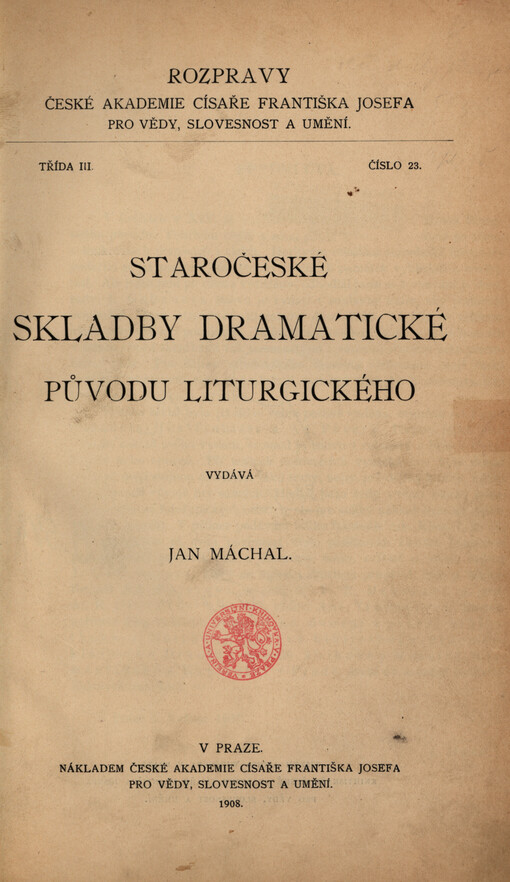 Staročeské skladby dramatické původu liturgického