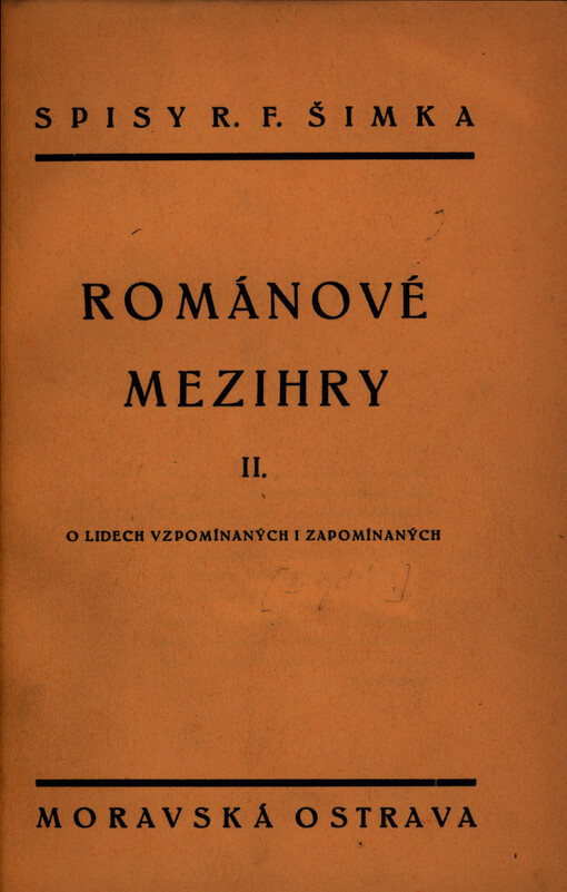 Románové mezihry : o lidech vzpomínaných i zapomínaných