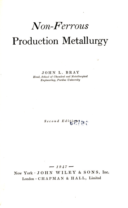 Non-ferrous production Metallurgy