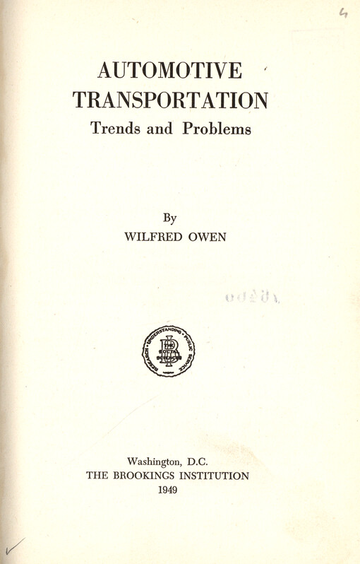 Automotive transportation : trends and problems