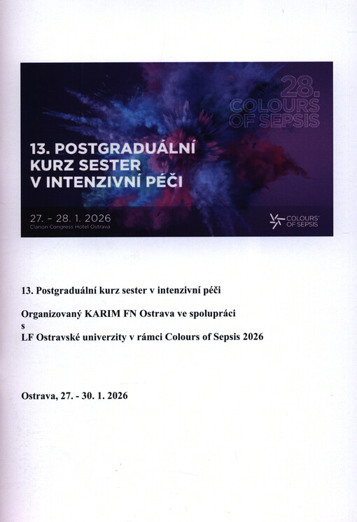 ... postgraduální kurz sester v intenzivní péči - Sepse ... : Ostrava ... : sborník příspěvků