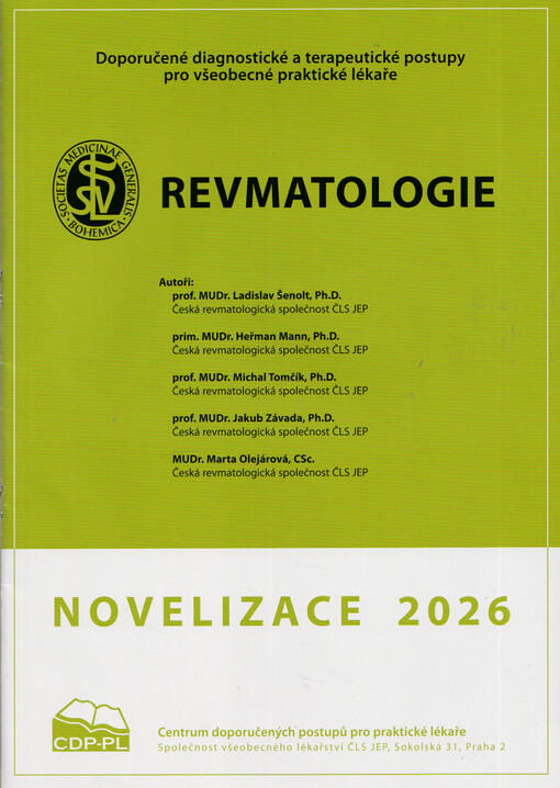 Revmatologie : doporučený diagnostický a terapeutický postup pro všeobecné praktické lékaře 2026
