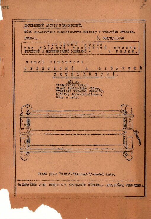 Ledenické a lišovské truhlářství. Díl 1