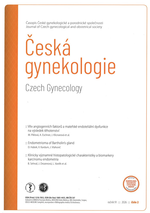 Česká gynekologie : časopis České gynekologické a porodnické společnosti