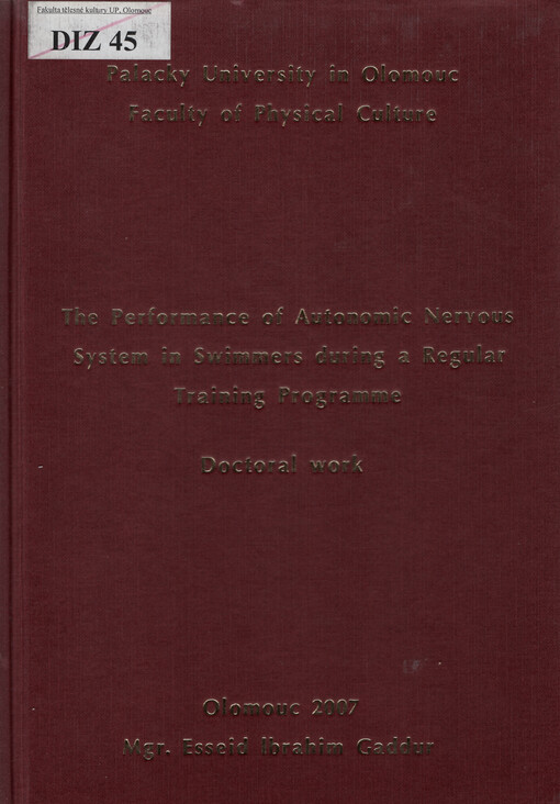 The performance of autonomic nervous system in swimmers during a regular training programme