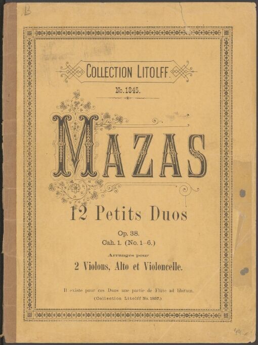 Douze Petits Duos pour deux Violons Op. 38. Cah. I
