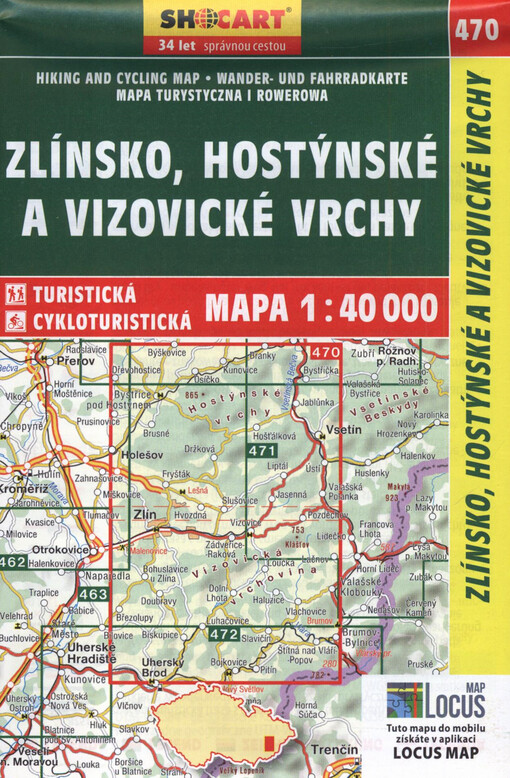 Zlínsko, Hostýnské a Vizovické vrchy : turistická a cykloturistická mapa 1:40 000
