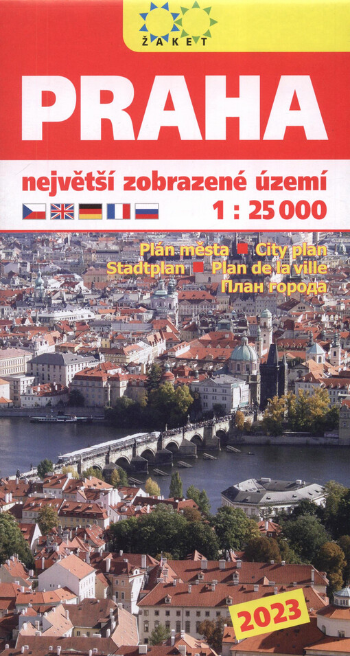 Praha : největší zobrazené území 1:25 000 : plán města 2023