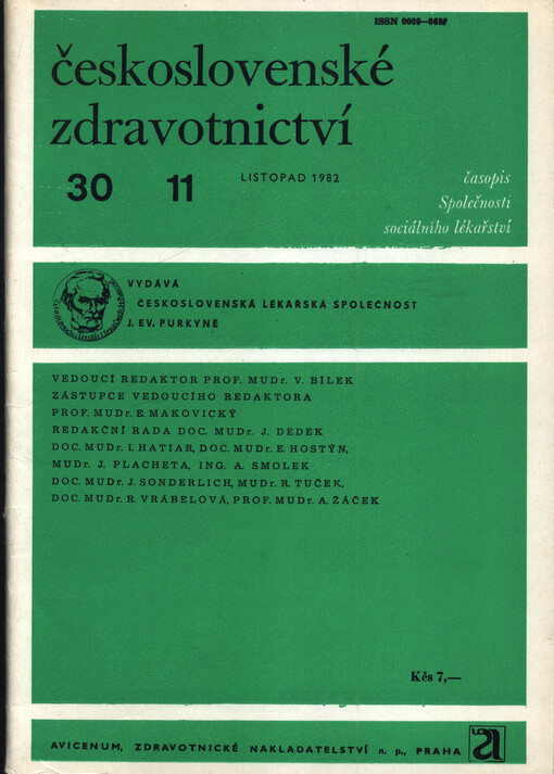 Československé zdravotnictví : časopis Společnosti sociálního lékařství