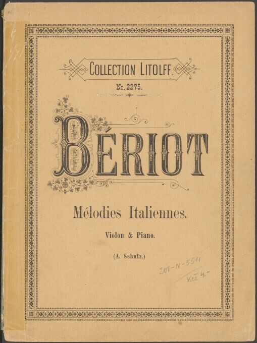 12 Mélodies Italiennes: pour violon avec accompagnement de piano