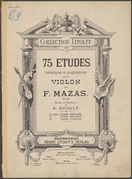 75 etudes mélodiques et progressives pour violon Op. 36. 1re Suite. Etudes spéciales