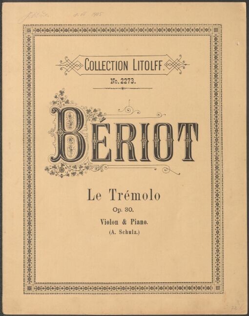 Le Trémolo, Op. 30: Violon & Piano