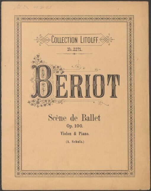 Scéne de Ballet pour Violon avec Accompagnement de Piano